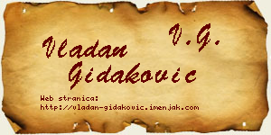 Vladan Gidaković vizit kartica